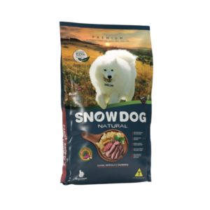 Ração de carne, brócolis e mandioca